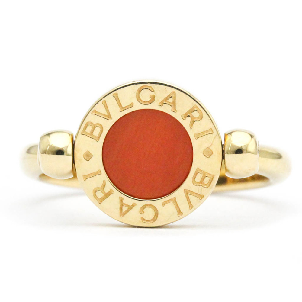Polished BVLGARI BVLGARI-BVLGARI Flip Ring #6.5 Coral Onyx 18K Gold  BF562413 - Picture 6 of 6